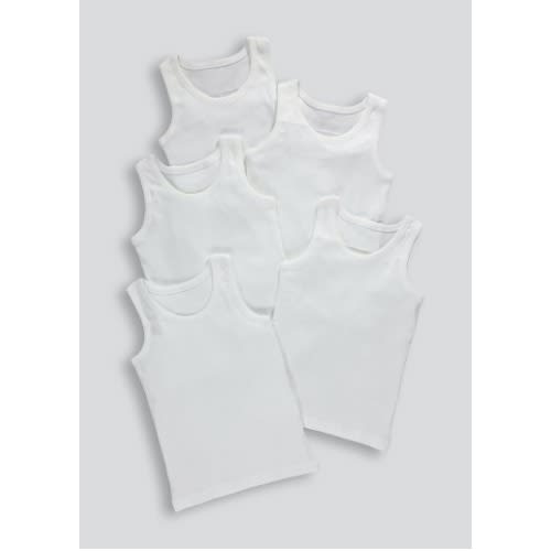 Cotton White Vests- Pack Of 5