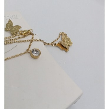 Double Layer Butterfly Jewelry Set - Gold