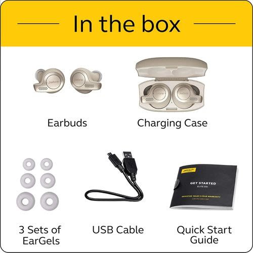 Elite 65t Earbuds With  Alexa Built-in With Charging Case- Gold Biege