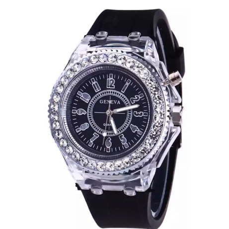 Unisex Crystal Teen Waterproof Wristwatch With LED Light
