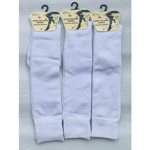 Over Knee High Socks - 3 Pieces - White