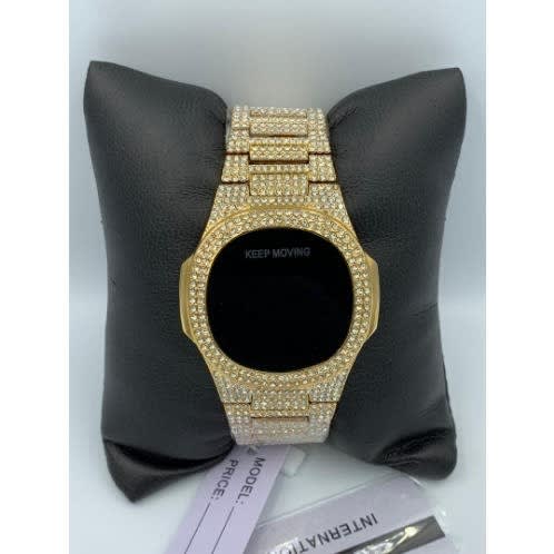 Touch Screen Iced Stone Wrist Watch For Men