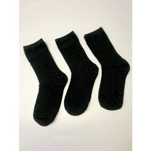 3 in 1 Cotton Ankle Socks For Kids - Black