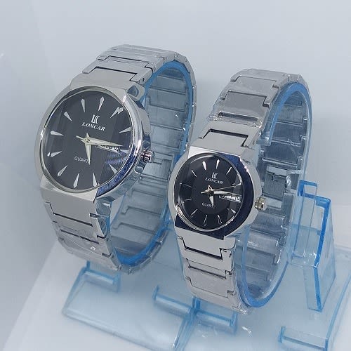 Couples Watch - Silver With Black Dial