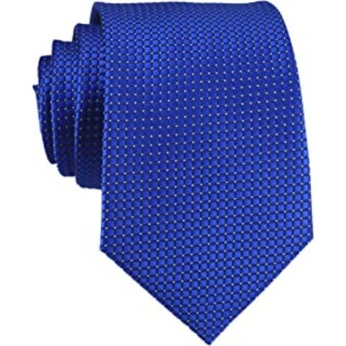 Men's Check Long Ties  - Blue & Red -Set Of 2