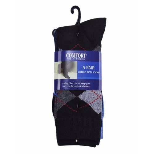 Men's Cotton Rich Socks - 3 Pairs - Multicolour