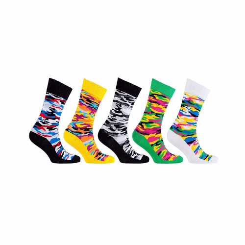 Men’s Luxury Colorful Dress Socks - 5-pairs- Pack 45