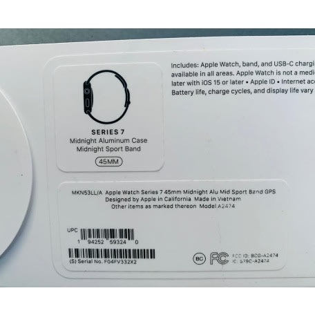 Watch Series 7 - Gps - 45mm Midnight Aluminum Case With Midnight Sport Band