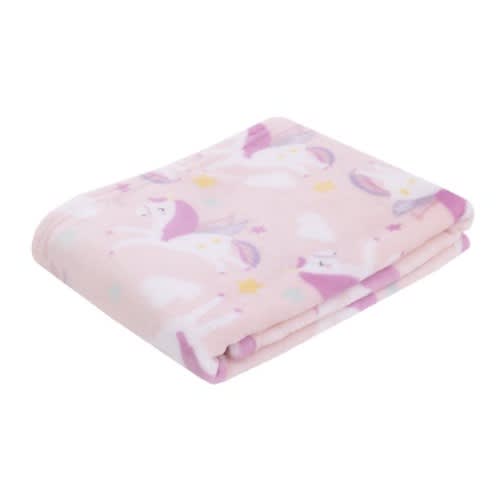 Plush Baby Blanket - Pink Unicorn - 30x36inches