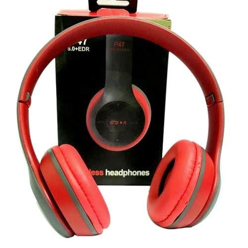 P47 Wireless Foldable Headphones -Red