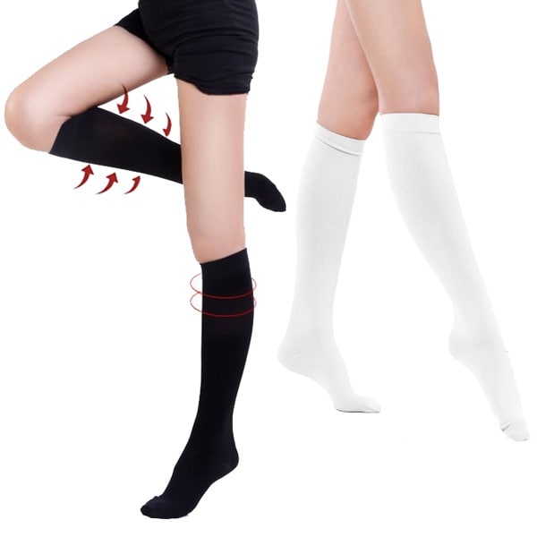 2 In 1 Anti Fatigue Compression Miracle Socks - Black & White