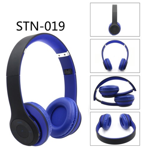 Foldable Bluetooth Wireless Earphones -Stn-019 -Blue