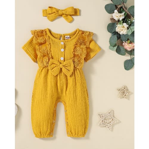 Baby Girl Jumpsuit - Yellow