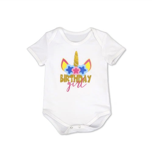 Girl Unicorn Birthday Romper