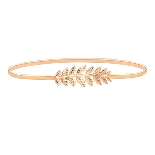 Set Of 2 Ladies Gold And Silver Elastic Belts