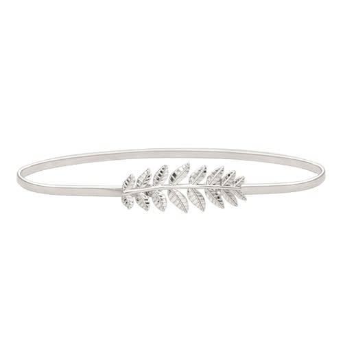 Set Of 2 Ladies Gold And Silver Elastic Belts