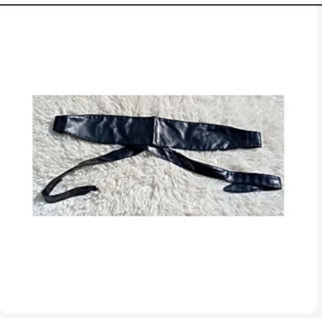 Ladies Wide Leather Waist Belt- Black