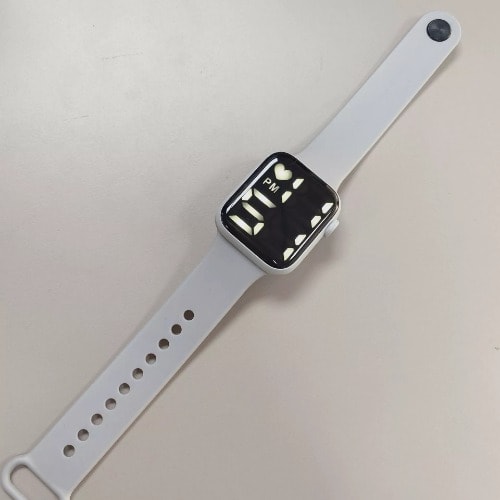 Unisex Cube White Display Digital Touch Screen Watch - Grey
