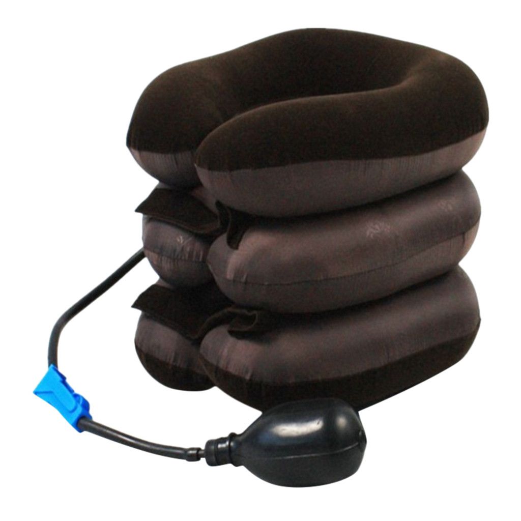 Drop Ship Inflatable Air Neck Traction Device Soft Neck Cervical Collar Pillow Pain Stress Relief Neck Stretcher -