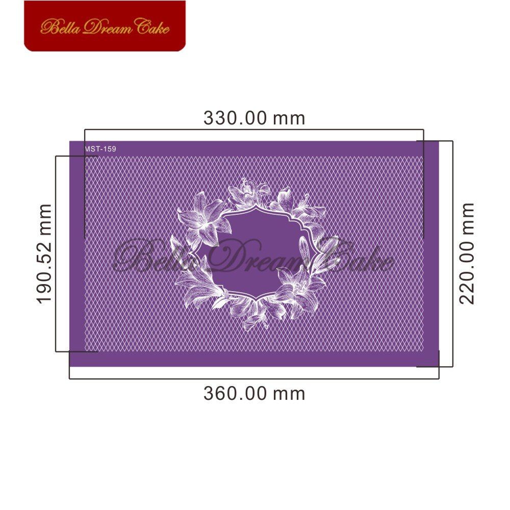 Lily Flower Frame Lace Design Cake Stencil Fondant Wedding