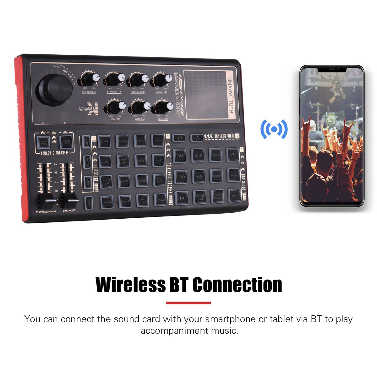 SK300 Live Sound Card External Voice Changer Audio Mixer