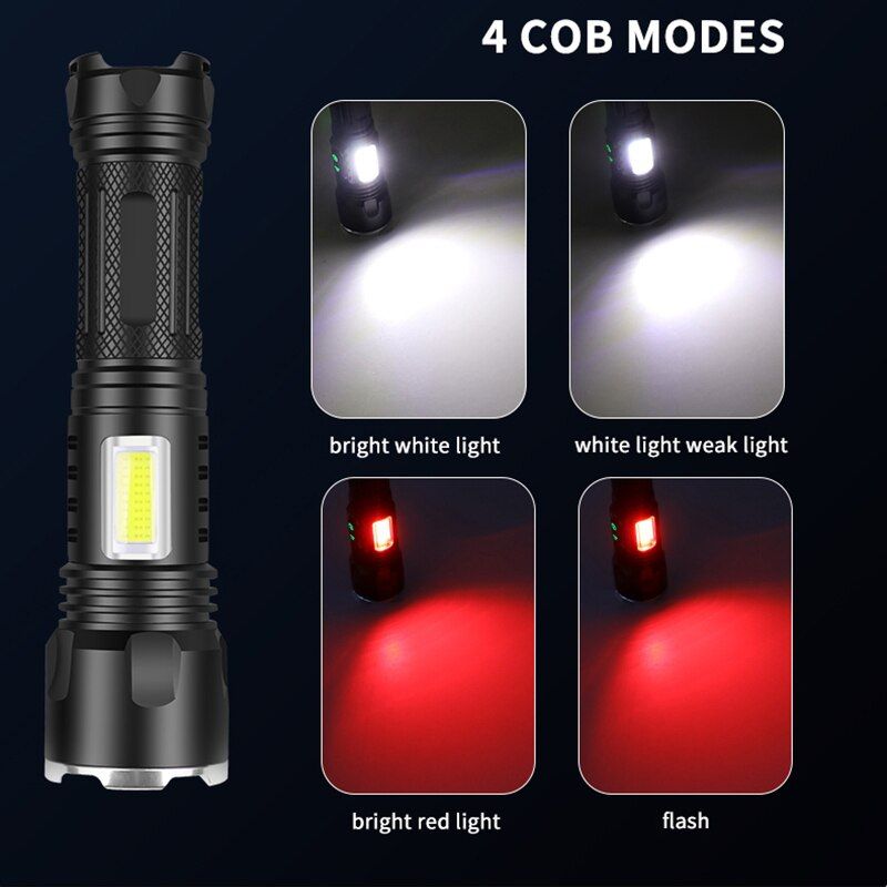 1000000LM XHP199 Super Bright Led Flashlight Rechargeable