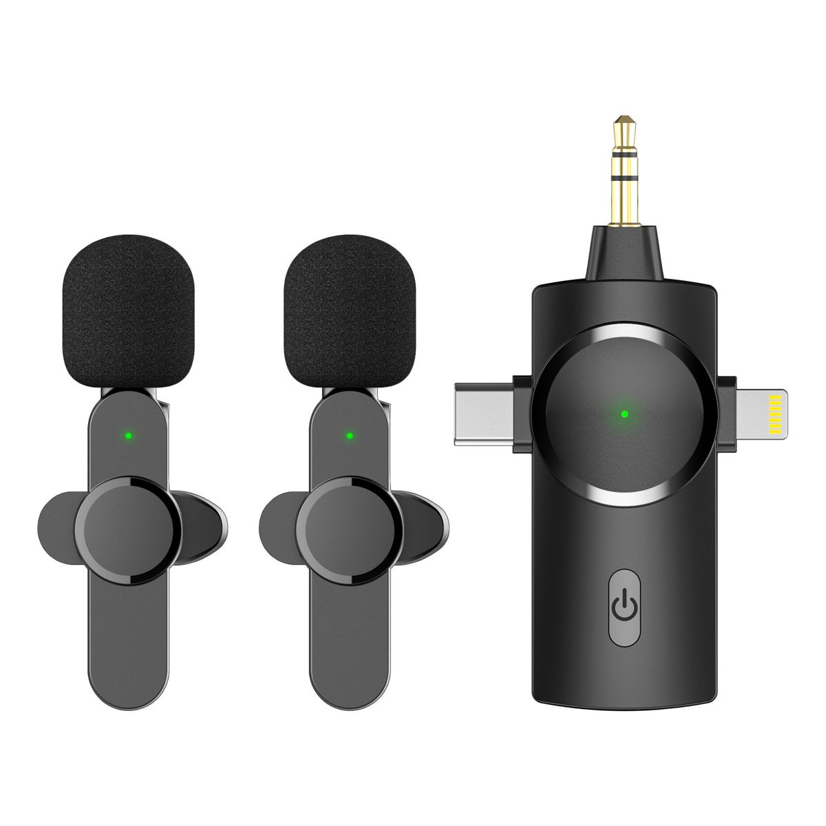 Plug-play 3 In 1 Professional Wireless Lavalier Microphone Portable Lapel Wireless Microphone For Type-c Lightning 3.5mm Jack