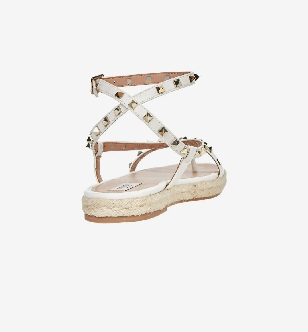 Beautiful Female Fashion Sandals With Gold Spikes (white)
