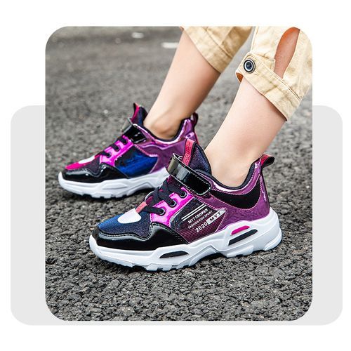 New Children's High-end Sneakers Breathable Fashion Sneakers For Girls-black Rose Red