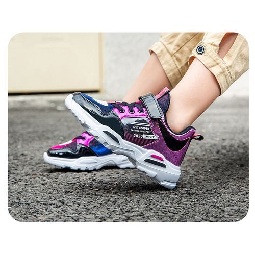 New Children's High-end Sneakers Breathable Fashion Sneakers For Girls-black Rose Red