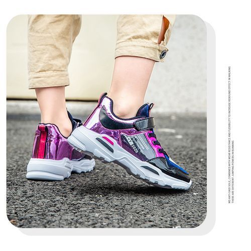 New Children's High-end Sneakers Breathable Fashion Sneakers For Girls-black Rose Red