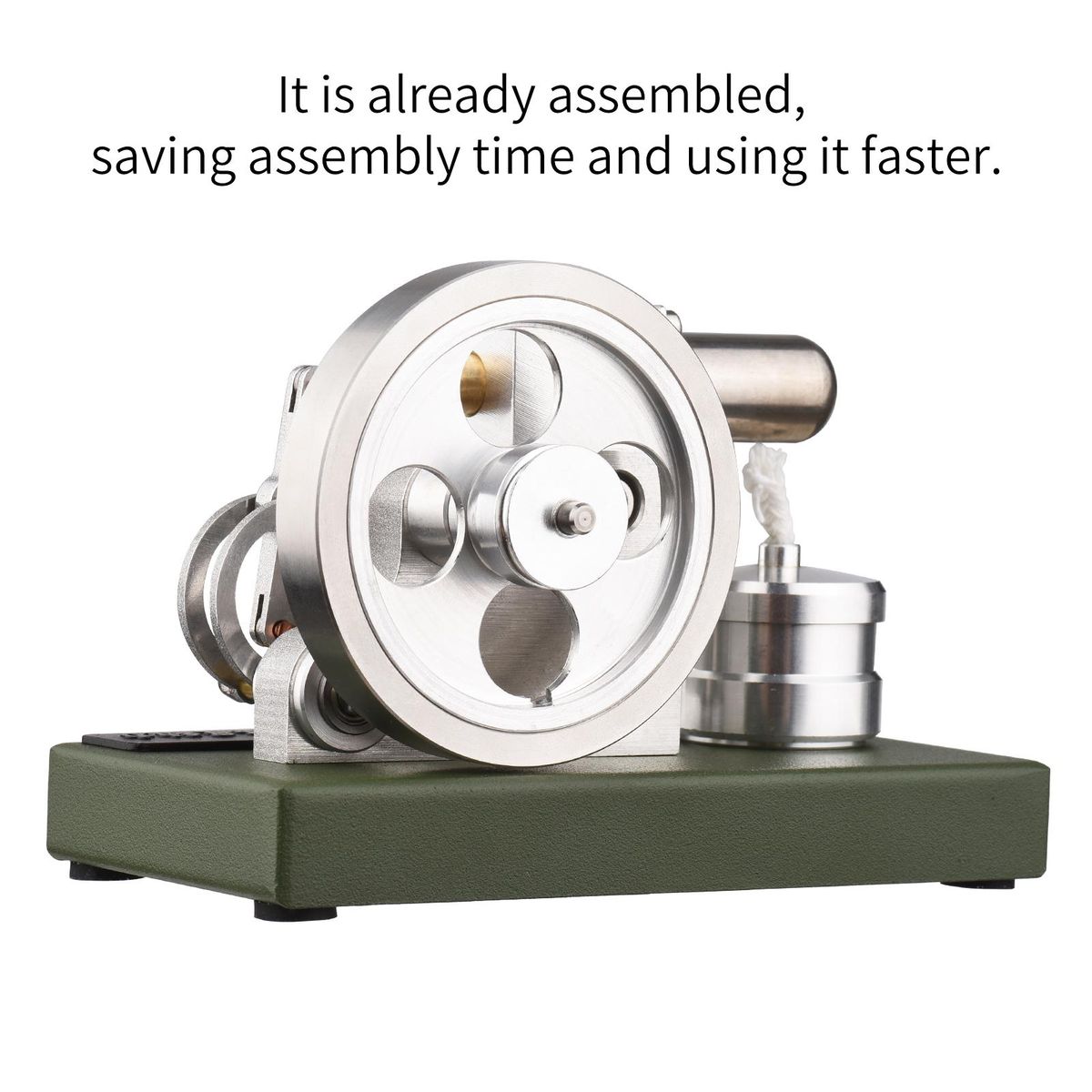 Mini Hot Air Stirling Engine Motor Model External Combustion Steam Power Physics Experiment Educational Science Gift for Students Teachers Adults