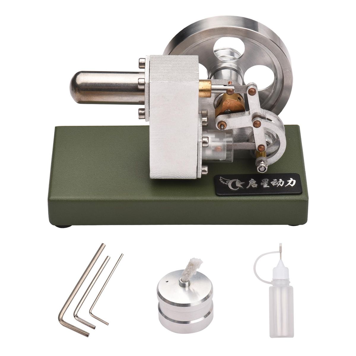 Mini Hot Air Stirling Engine Motor Model External Combustion Steam Power Physics Experiment Educational Science Gift for Students Teachers Adults