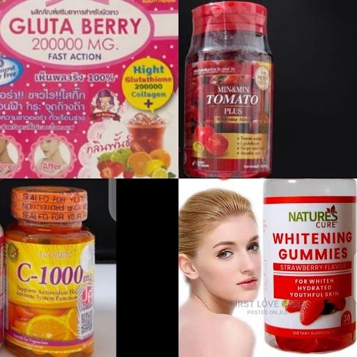 Gluta Berry + Min&min Tomato + Vit C-1000mg + Whitening Gummies