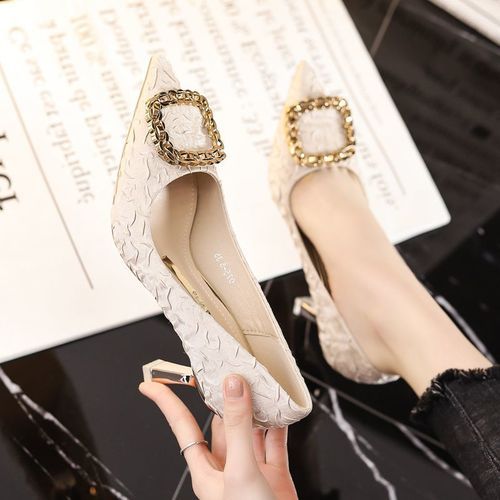 Unique Design High Heels Coming-of-age Ceremony Heel -Apricot