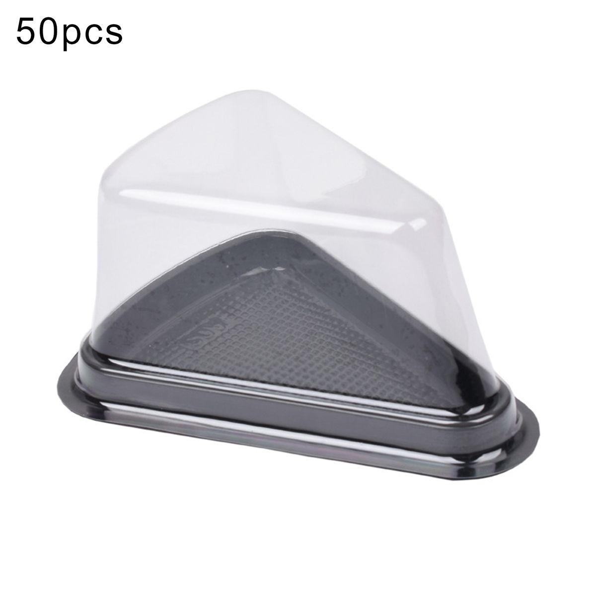 50Pcs Cupcake Box Moon Cake Tray Triangular Mousse Cake Black