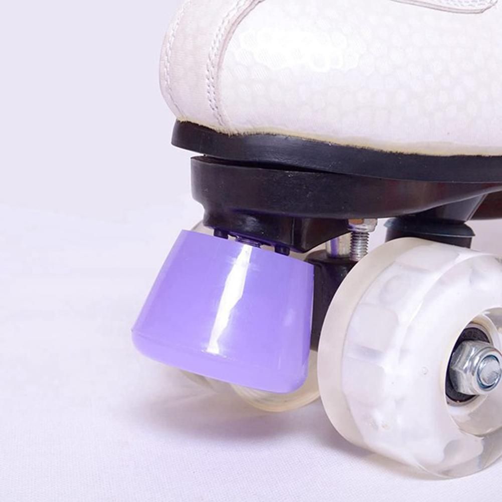 Multiple colors 2PCS Roller Skates Brake Inline Skates Roller Brake Blocks Toe Stoppers Skating Practice Training Aids,Jelly Purple