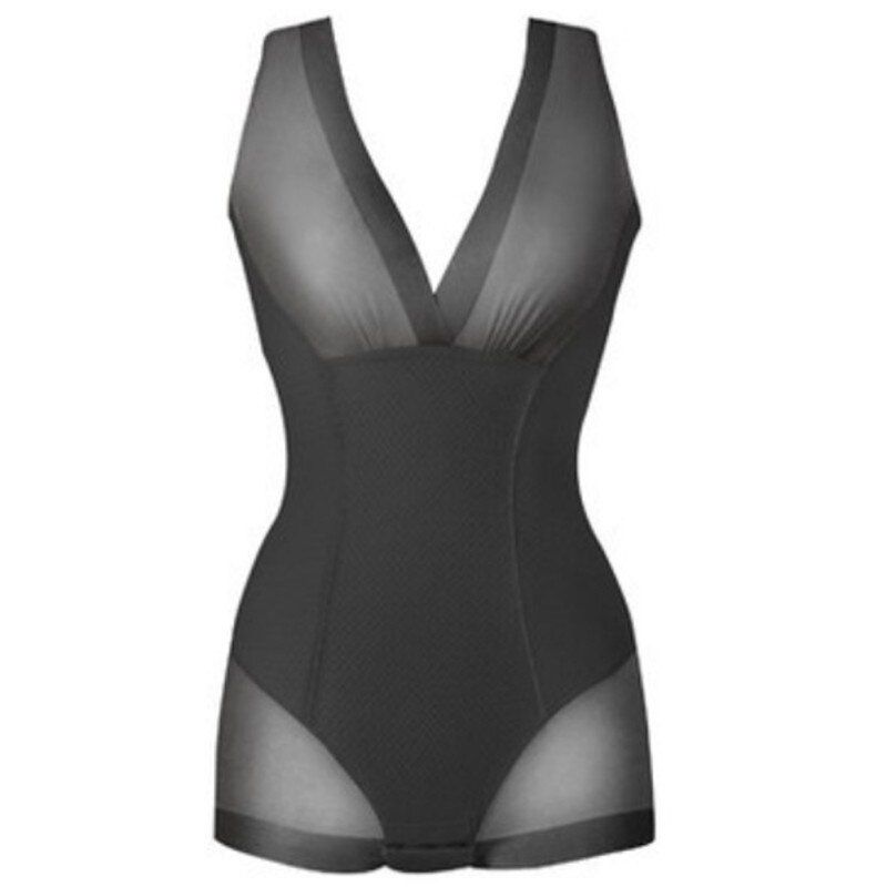 Shapewear Tummy Suit Control Underbust Women Body Shaper Slimming Underwear Vest Bodysuits Jumpsuit Correctiv L-XXL S(#Black)