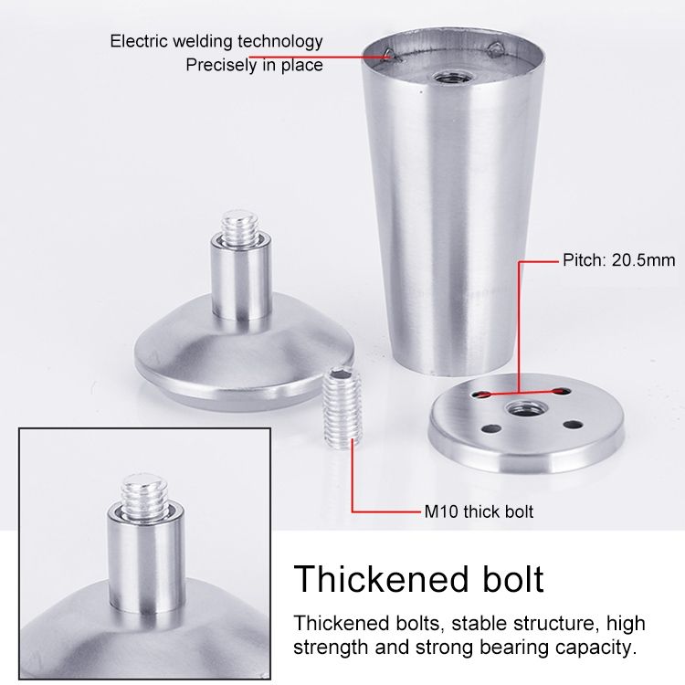 5 PCS Stainless Steel Thickened Adjustable Cupboard Foot