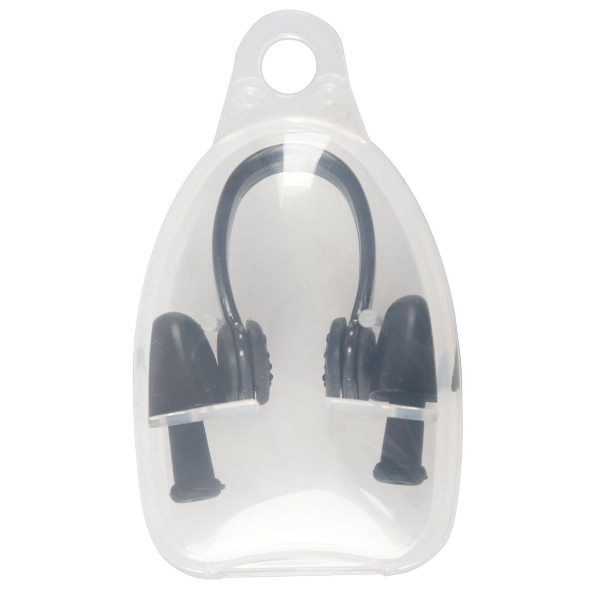 Black PVC Swimmer Swimming Nose Clip Ear Plug + Clear Case Unisex