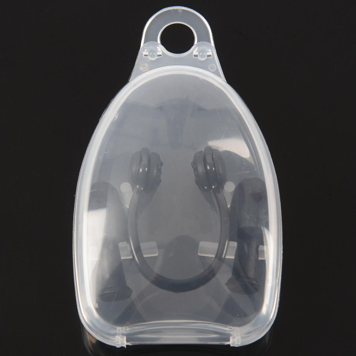 Black PVC Swimmer Swimming Nose Clip Ear Plug + Clear Case Unisex
