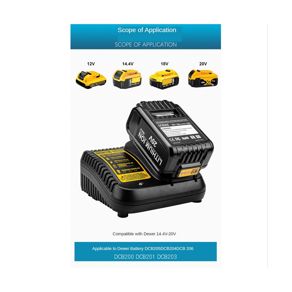 DCB118 Battery Charger for Dewalt Battery 12V 14.4V 18V 20V