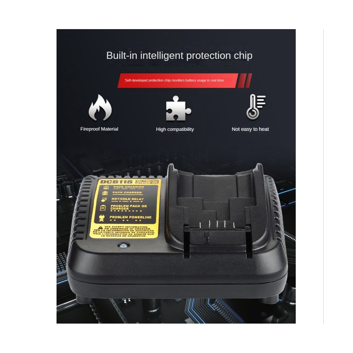 DCB118 Battery Charger for Dewalt Battery 12V 14.4V 18V 20V