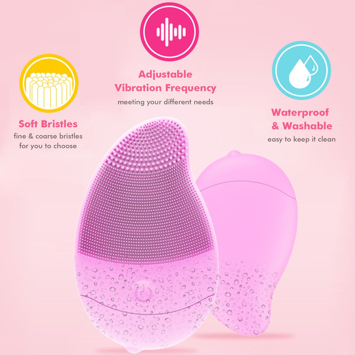 Silicone Mini Facial Cleansing Brush With 15 Vibration