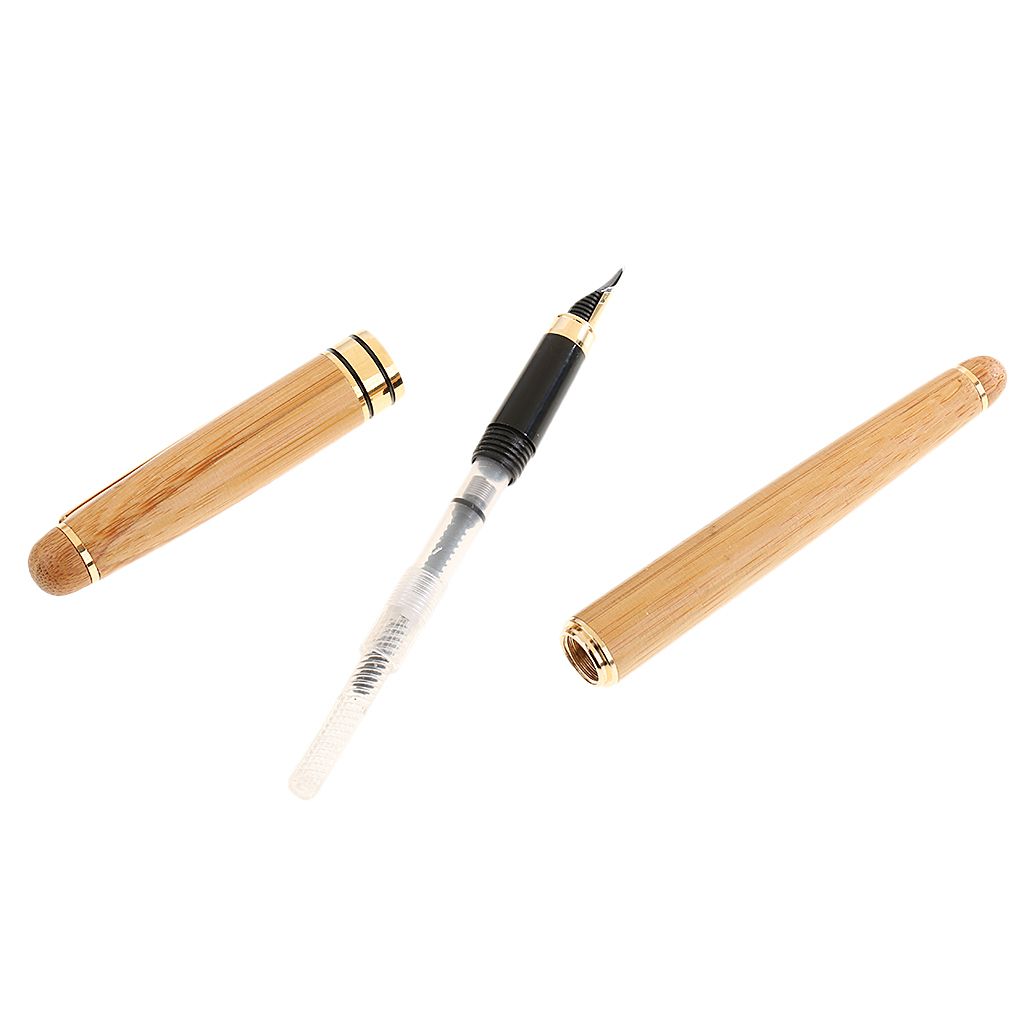 Durable Natural Bamboo Fountain Pen For Kids Birthday Gift Writing