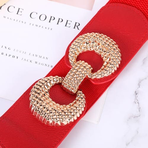 Ladies Dressy Elastic Belt - Red