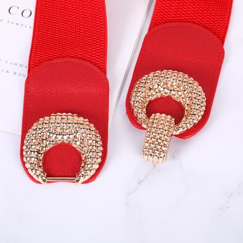 Ladies Dressy Elastic Belt - Red