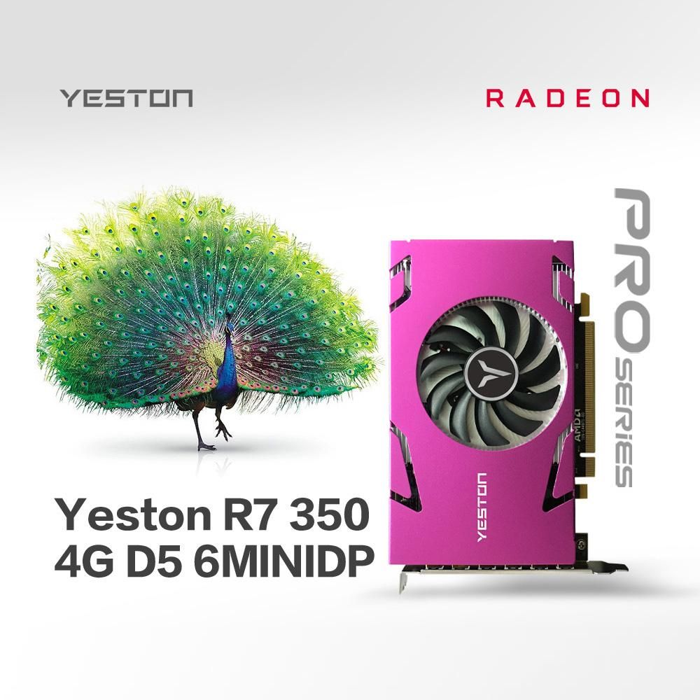 Yeston R7 350 4G D5 6MINIDP 6-screen Graphics Card Support Split Screen Display 700/4500MHz 4G/128bit/GDDR5 with 6 Mini DP Ports