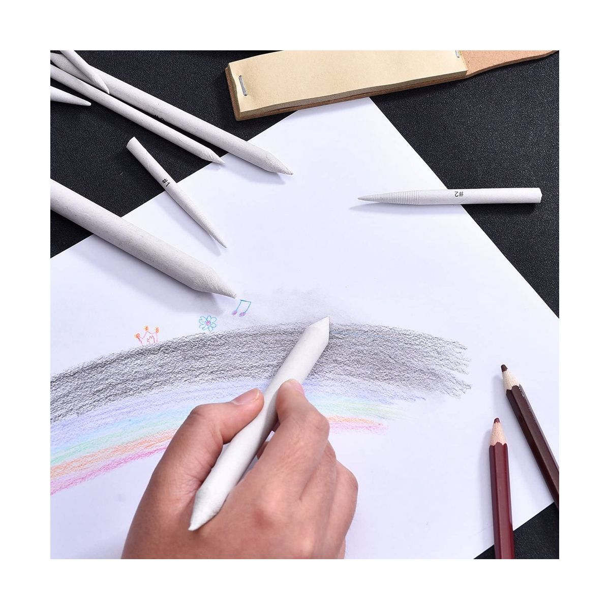 48 Pcs Blending Stump and Tortillions, Paper Art Blenders,