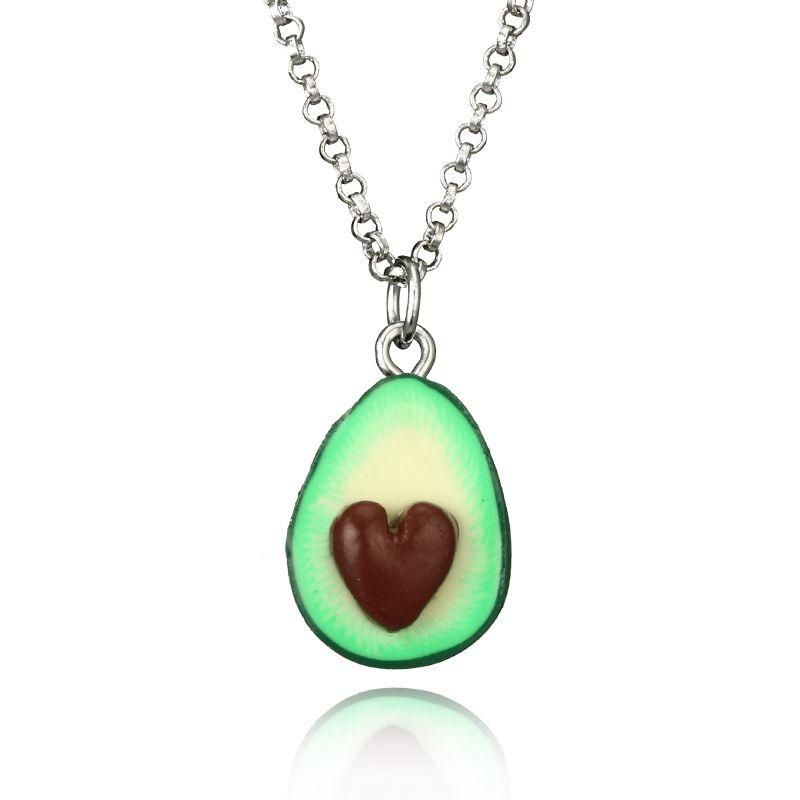 Trendy Heart Avocado Shape Long Pendant Neckfor Women